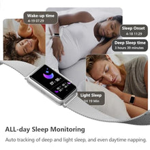 Load image into Gallery viewer, FITVII Fitness Tracker, Smart Watch (Answer/Make Calls) with 24/7 Blood Pressure Heart Rate Monitor, Blood Oxygen Sleep Tracking Fitness Watch, Waterproof Step Calorie Activity Tracker (Grey), Silver_1938
