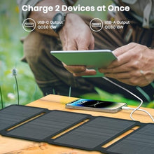Load image into Gallery viewer, FlexSolar 30W Portable Solar Panel Chargers QC3.0 18W USB-A USB-C Output Foldable Small Power Emergency ETFE Panels IP67 Waterproof Camping Backpacking Hiking for Cell Phone Power Banks Flashlight, EW_271
