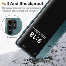 Load image into Gallery viewer, Flip Case for Samsung Galaxy S25 Ultra Case S View, Frosted Translucent Window Clear View Folio Protective Phone Case, 360 Degree Full Body Shockproof Flip Cover Case for Samsung S25 Ultra 5G (Green)_744
