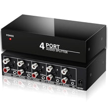 Load image into Gallery viewer, FlyroadUp 3.5mm Aux RCA L/R Audio Splitter 1 in 4 Out Audio Distributor Box, Black_1
