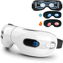 Load image into Gallery viewer, fmlave Eye Massager with Heat and Cooling for Migraines, Dry Eyes, Dark Circles, Rechargeable Bluetooth Music Cold Heated Eye Massager Improve Sleeping - Gifts for Women and Men (White)_1
