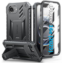 Load image into Gallery viewer, FNTCASE for iPhone 16e Case, with Built-in Screen Protector, Kickstand, Black_1
