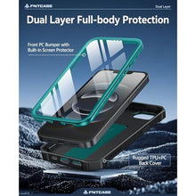Load image into Gallery viewer, FNTCASE for iPhone 16e Case, with Built-in Screen Protector, Kickstand, Green_7288
