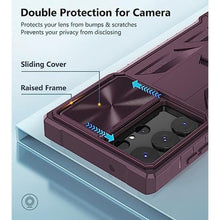 Load image into Gallery viewer, FNTCASE for Samsung Galaxy S23-Ultra Case: S22 Ultra Military Grade Shockproof Protection Mobile Case with Kickstand &amp; Matte Textured Rugged TPU Shell | Drop Proof Protective Phone Cover Burgundy_1649

