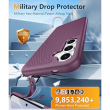 Load image into Gallery viewer, FNTCASE for Samsung Galaxy S24 Case: Dual Layer Heavy Duty Cell Phone Protective Cover Shockproof Rugged with Non-Slip Textured - Military Drop Protection Bumper Tough - 2024, 6.2inch Burgundy_728
