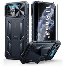 Load image into Gallery viewer, FNTCASE for Samsung Galaxy S24-Ultra Case: Rugged Protective S24 Ultra 5G Mobile Phone Cover with Kickstand &amp; Slide | TPU Shockproof Textured Bumper Military Grade Drop Protection, 6.8 Inch Black_1
