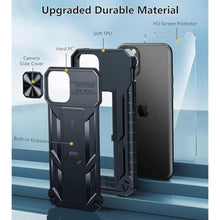 Load image into Gallery viewer, FNTCASE for Samsung Galaxy S24-Ultra Case: Rugged Protective S24 Ultra 5G Mobile Phone Cover with Kickstand &amp; Slide | TPU Shockproof Textured Bumper Military Grade Drop Protection, 6.8 Inch Black_7636
