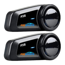 Load image into Gallery viewer, Fodsports FX6 Motorcycle Bluetooth Headset, 6 Riders Group Motorcycle Intercom Bluetooth, 1000M Motorbike Helmet Communication Systems/Voice Command/Universal Pairing/FM Radio(2 Pack), Black_1
