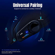 Load image into Gallery viewer, Fodsports FX6 Motorcycle Bluetooth Headset, 6 Riders Group Motorcycle Intercom Bluetooth, 1000M Motorbike Helmet Communication Systems/Voice Command/Universal Pairing/FM Radio(2 Pack), Black_10360
