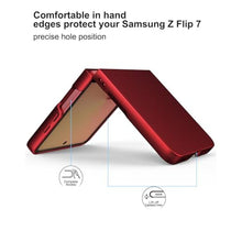 Load image into Gallery viewer, Foluu Slim Fit Case for Samsung Galaxy Z Flip 7, with Front Built-in Screen Protector, Ultra Thin Matte PC Protective Cover for Samsung Galaxy Z Flip7 5G 2025 (Deep Red), DeepRed_717
