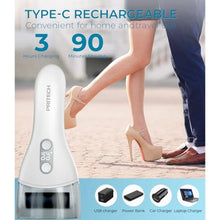Load image into Gallery viewer, Foot Callus Remover for Feet, Rechargeable IPX7 Waterproof Pedicure Tool for Feet, 2 Speeds &amp; Turbo Electronic Foot Scrubber, 90 Mins Long Lasting for Dead Skin &amp; Cracked Heels, White_921
