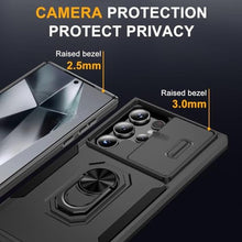 Load image into Gallery viewer, for Samsung Galaxy S24 Ultra Case with Screen Protector -Slide Camera Cover Protective for Samsung S24 Ultra Case with Ring Stand,Heavy Duty Shockproof Rugged Bumper Galaxy S24 Ultra Case (Black)_2108
