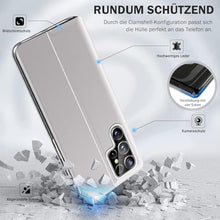 Load image into Gallery viewer, for Samsung Galaxy S25 Case Leather Flip Case, Galaxy S25 5G Phone Case with Kickstand Shockproof Protective Cover for Samsung S25 Shell (Silver)_2682
