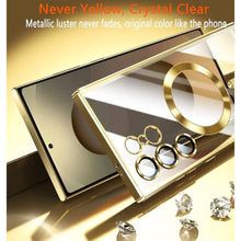 Load image into Gallery viewer, for Samsung Galaxy S25 Plus Case with 2X Screen Protector &amp; Camera Protection,Magnetic Galaxy S 25 Ultra Case with MagSafe Metallic Glossy Luxury Shockproof Cover for S25 Plus Phone Cases,Gold_849
