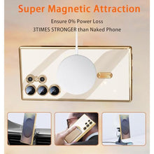 Load image into Gallery viewer, for Samsung Galaxy S25 Plus Case with 2X Screen Protector &amp; Camera Protection,Magnetic Galaxy S 25 Ultra Case with MagSafe Metallic Glossy Luxury Shockproof Cover for S25 Plus Phone Cases,Gold_851
