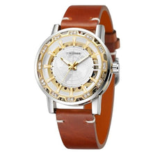 Load image into Gallery viewer, FORSINING Men Manual Wind Mechanical Skeleton World Map Carve Analog Watch with Genuine Leather Strap WRG8278M3S3_1
