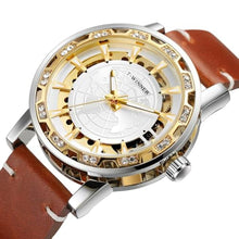 Load image into Gallery viewer, FORSINING Men Manual Wind Mechanical Skeleton World Map Carve Analog Watch with Genuine Leather Strap WRG8278M3S3_22
