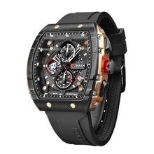 Load image into Gallery viewer, FORSINING Men's Chronograph Sport Watch Waterproof Military Watches for Men Analog Quartz Wristwatch with Date Display Silicone Strap Outdoor Clock Black_1
