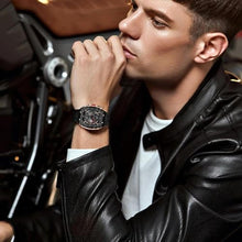 Load image into Gallery viewer, FORSINING Men's Chronograph Sport Watch Waterproof Military Watches for Men Analog Quartz Wristwatch with Date Display Silicone Strap Outdoor Clock Black_1254
