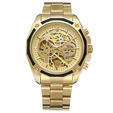 Load image into Gallery viewer, FORSINING Men's Self-Winding Analogue Skeleton Watch with Stainless Steel Bracelet, gold_8684
