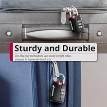 Load image into Gallery viewer, Fosmon TSA Approved Luggage Locks, 3 Digit Combination Padlock, 4 Pack, DigitBlackPack_8068
