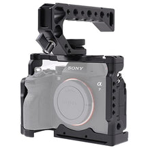 Load image into Gallery viewer, Foto4easy Camera Cage for Sony A7 IV A7S III DSLR Camera,Cage with Handle Grip and Quick Release 1/4'' 3/8'' Screw Expansion Microphone Monitor Fill Light, Black_1
