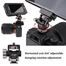 Load image into Gallery viewer, Foto4easy Field Monitor Mount Holder,Camera Monitor Cold Shoe Mount Adapter for 5 inch and 7 inch Monitor,Support Swivel 360and Tilt 180Aadjustable, Black_6994

