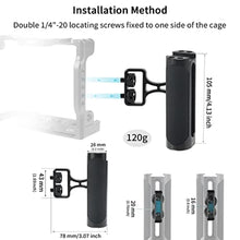 Load image into Gallery viewer, Foto4easy Universal Camera Side Handle,Adjustable Up and Down Side Handle Grip for DSLR Camera Cage,1/4"-20 Screw Hole and Cold Shoe Mount for Camnera Accessories, Black_6828
