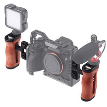 Load image into Gallery viewer, Foto4easy Universal Camera Wooden Side Handle,Adjustable Up and Down Side Handle Grip with 1/4"-20 Screw Hole and Cold Shoe Mount for DSLR Camera Cage and Camnera Accessories_6888
