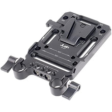 Load image into Gallery viewer, Foto4easy Universal V Mount Battery Plate, Aluminum V-Lock Battery Mount Plate with 15mm Rod Clamp, Built-in M3&amp;M4 and 1/4" Thread Hole Quick Release Plate, Black_1

