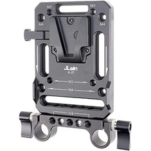 Load image into Gallery viewer, Foto4easy Universal V Mount Battery Plate, Aluminum V-Lock Battery Mount Plate with 15mm Rod Clamp, Built-in M3&amp;M4 and 1/4" Thread Hole Quick Release Plate, Black_6766
