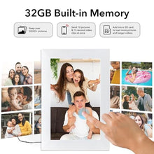 Load image into Gallery viewer, Frameo White 10.1 Inch Smart WiFi Digital Photo Frame,Digital Picture Frame Wi-Fi with 32GB Storage &amp; SD Slot, Electronic Picture Frame IPS Touch Screen with Auto-Rotate, Gifts for Mom, House Warming, wifiGBWhite_1157
