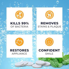 Load image into Gallery viewer, FRESH KNIGHT Retainer Cleaner Tablets 120 - Invisalign Cleaner - Denture Cleaner. Efferdent Retainer Cleaner Tablets, Night Guard, Mouth Guards, Aligners &amp; Dental Appliance Cleaner - 4 Month Supply._3858

