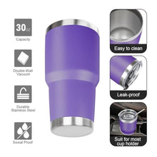 Load image into Gallery viewer, FristChoice 30 oz Tumbler with Lids and Straws Double Wall Vacuum Insulated Tumbler Cup,Stainless Steel Leak-proof Thermal Tumbler Powder Coated Travel Coffee Mug for Cold and Hot Drinks,Purple_5179
