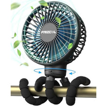 Load image into Gallery viewer, FRIZCOL Stroller Fan for Baby - Portable Fans Rechargeable - Battery Operated Fan(Use for 24Hrs) - Fan for Handheld/Clip On/Car Seat/Desk/Camping, Black_1
