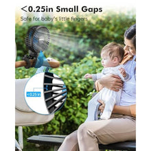 Load image into Gallery viewer, FRIZCOL Stroller Fan for Baby - Portable Fans Rechargeable - Battery Operated Fan(Use for 24Hrs) - Fan for Handheld/Clip On/Car Seat/Desk/Camping, Black_8237
