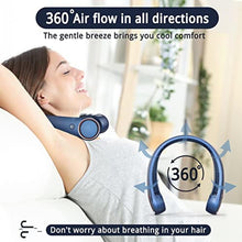 Load image into Gallery viewer, FrSara Portable Leafless Neck Fan, 4000mAh, USB Charging, 360 Surrounding Air Outlet, Three-speed Adjustable, Quiet, 3 Seconds Rapid Cooling, Good Helper in Summer, SkyBlue_2349
