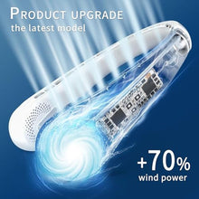 Load image into Gallery viewer, FrSara Portable Leafless Neck Fan, 4000mAh, USB Charging, 360 Surrounding Air Outlet, Three-speed Adjustable, Quiet, 3 Seconds Rapid Cooling, Good Helper in Summer, SkyBlue_2350
