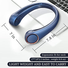 Load image into Gallery viewer, FrSara Portable Leafless Neck Fan, 4000mAh, USB Charging, 360 Surrounding Air Outlet, Three-speed Adjustable, Quiet, 3 Seconds Rapid Cooling, Good Helper in Summer, SkyBlue_2352
