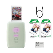 Load image into Gallery viewer, Fujifilm INSTAX Mini Link 3 Smartphone Printer | Sage Green Bundled INSTAX Mini Instant Film | 20 Exposures + Microfiber Cleaning Cloth (3 Items), SageGreen_1
