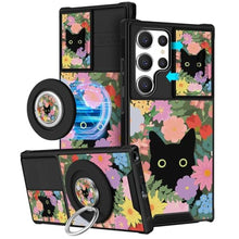 Load image into Gallery viewer, Funermei 2in1 for Samsung Galaxy S24 Ultra Case Women Cute Girls Phone Cover Girly Aesthetic Flower Cat Unique Design Camera Cover Compatible with MagSafe Ring Holder Stand Funda for S24 Ultra_1
