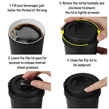 Load image into Gallery viewer, Funkrin Insulated Coffee Mug with Ceramic Coating, 16oz Iced Coffee Tumbler Cup with Flip Lid and Handle, Double Wall Vacuum Leak-Proof Travel Mug for Office School Party Camping, BlueWaves_1254
