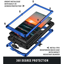 Load image into Gallery viewer, FunnyWin Metal Case for Samsung S23 Aluminum Military Grade Armor Rugged Case with Metal Stand Screen Protector Drop Tested Shockproof Full Cover case for Samsung S23 (Blue)_7904
