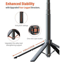 Load image into Gallery viewer, Funxee Selfie Stick Phone Tripod - 71 inch Tall Cell Phone Holder with Detachable Wireless Remote and 2 LED Lights for Recording, Video and Picture, Phone Stand for iPhone, Android, Camera &amp; Gopro, Black_6238
