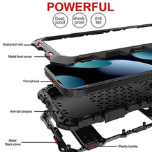 Load image into Gallery viewer, FW Compatible with iPhone 15 Pro Case Metal Silicone Armor 360 Full Body Heavy Duty Tough Rugged Military Grade case with Metal Stand Screen Protector Dustproof Shockproof Outdoor Case (Black)_7435
