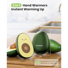 Load image into Gallery viewer, Gaiatop Hand Warmers Rechargeable 2 Pack, Magnetic 3 Settings Fast Heating Avocados Shape, Electric Portable Pocket Heater, Reusable Hot Hands Gifts for Women Men Outdoor Camping Hunting Golf, SmilingFace_5107

