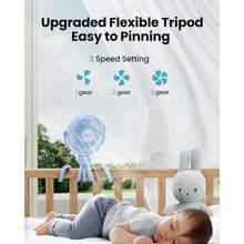 Load image into Gallery viewer, Gaiatop Mini Portable Stroller Fan, Battery Operated Small Clip on, Detachable 3 Speed Rechargeable, 360 Rotate Flexible Tripod Better Cooling for Car Seat Crib Treadmill Travel Blue_8133
