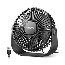 Load image into Gallery viewer, Gaiatop USB Desk Fan, 3 Speeds Strong Airflow, 5.5 Inch Portable 90 Rotate Quiet Cooling, Small Personal Table Fans for Bedroom Home Office Travel Black_1
