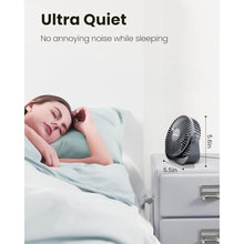 Load image into Gallery viewer, Gaiatop USB Desk Fan, 3 Speeds Strong Airflow, 5.5 Inch Portable 90 Rotate Quiet Cooling, Small Personal Table Fans for Bedroom Home Office Travel Black_7277
