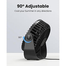 Load image into Gallery viewer, Gaiatop USB Desk Fan, 3 Speeds Strong Airflow, 5.5 Inch Portable 90 Rotate Quiet Cooling, Small Personal Table Fans for Bedroom Home Office Travel Black_7279
